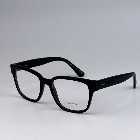 NEW Prada PRA09V 12P1O1 Matte Black Square Unisex Eyeglasses VPR A09 - Picture 1 of 10